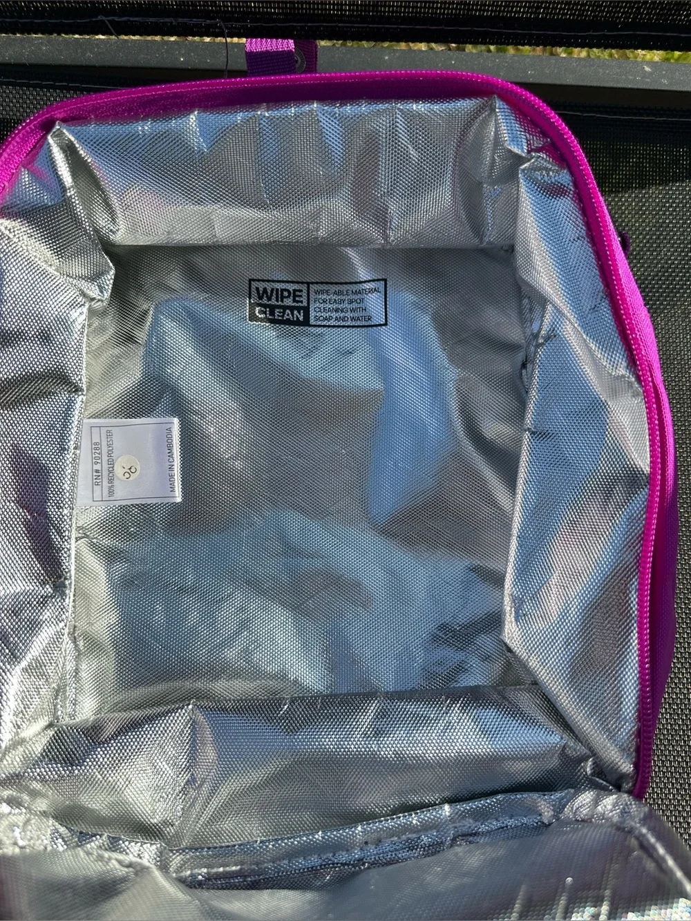 Adidas Squad Insulated Lunch Bag fuchsia pink white Adidas logo on the front